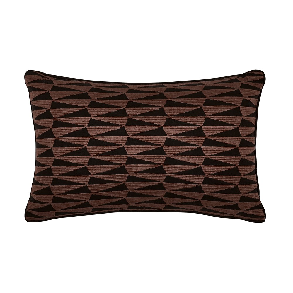 Dunand Embroidered Cushion by Zoffany in Sahara Noir Black